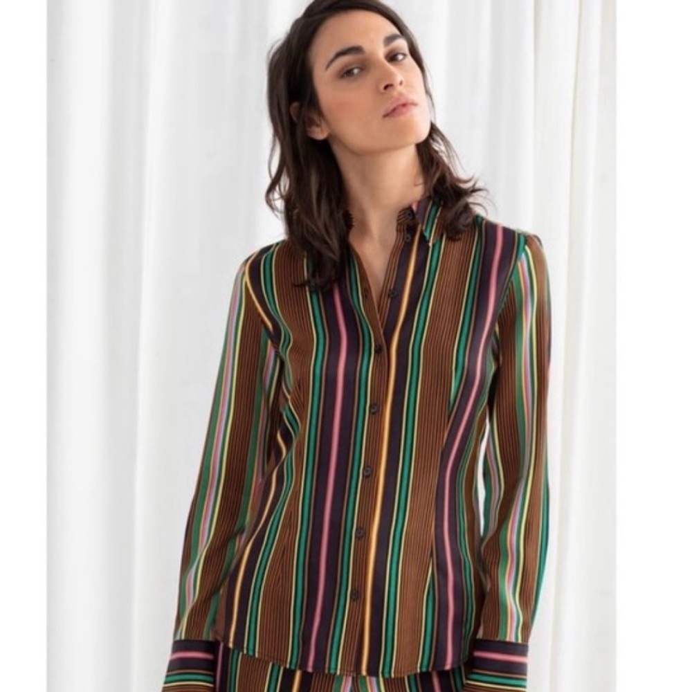 & other stories Multicolor Vertical Stripe Button-Up Shirt